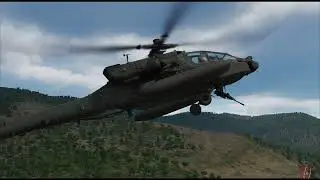AH-64 APACHE attacks with his automatic cannon M230 | DCS World