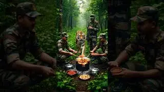 Indian army soldiers food cooking in jungle with tiger 🐅 #viral#reels#indianarmy#army#shorts#2026