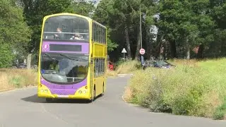 preserved Yellow buses Volvo B7TL gemeni 180 at the Bournemouth bus rally 2023