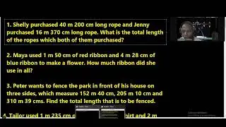 Grade 3 Math | Measurements in m and Cm