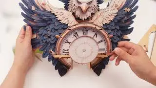 Majestic Eagle DIY Wooden Clock, 3D Puzzle Craft Kit