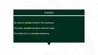 seclude # Expand Your English Vocabulary