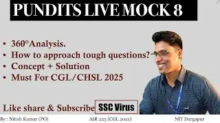 The Pundits Live Mock 8 | 360&deg; analysis | Stay calm and  Skip  #sscvirus #ssc2025