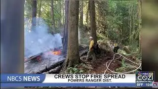 Crews stop fire spread in Powers Ranger District
