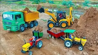 How to make  mini tractor toys video // dumper // crane // tractor // trali