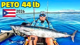 PESCA DE PETO de 44 LB en Guayanilla PR - Pescando en Puerto Rico a Kayak (wahoo)