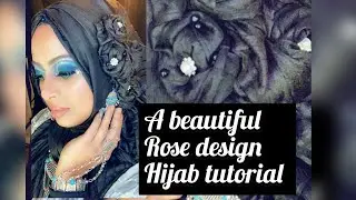 Beautiful rose design hijab tutorial/ how to do Party hijab style/ Beautiful flowers hijab style