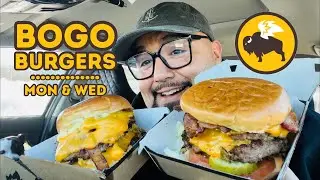 Buffalo Wild Wings BOGO BURGERS 🍔🍔🤑 Bacon Smahed Hatch Chili + Triple Bacon Cheeseburger