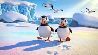 Five Little Puffins Waddle Waddle Waddle | Arctic Animal Song & Nursery Rhymes