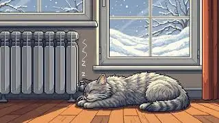 Post Holiday Calm ❄️ Sleeping Cat, Soft Snow & Lo Fi Beats