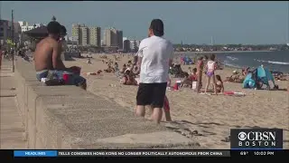 Crowds Gather At Revere Beach As Temperatures Rise