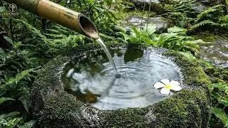 Relaxing Bamboo Water Fountain Sounds 🌸 Natural White Noise for Study, Meditation & Spa