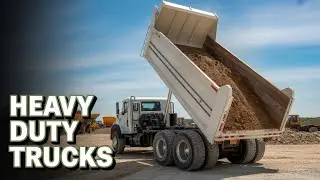 Starting New Landfill Flooded Pond By Dozer Pushing Soil Heavy Dump Truck Unloading