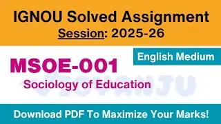 IGNOU MSOE 001 Solved Assignment 2025-26 Pdf Download | IGNOU MSO Solved Assignment 2025-26