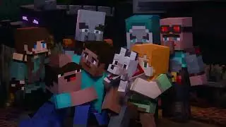 Steve, Alex, Derp, Timmy, Dexter, Isaac, Lone and Flynn group hug - Minecraft Animation 