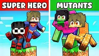 SUPERHERO vs MUTANT One Chunk in Minecraft!