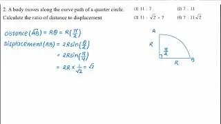 A body moves along a curved path of a quarter circle&hellip;.