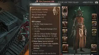 Diablo IV Deathless Visage Sacred Unique Helm Level 702 fully upgrade player level 64 ps5