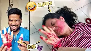 Slapping Prank on WIFE Gone Wrong!!  (Fake Blood)