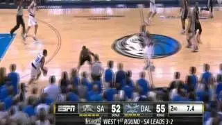 Tony Parker collides with a wall named DeJuan Blair