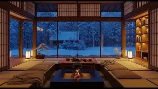 Karuizawa, Nagano Japan ❄️ Cozy Winter Fireplace Ambience | Ambient Japanese Piano (Live)