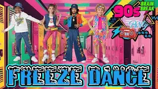 RETRO 90'S FREEZE DANCE | DANCE BRAIN BREAK FOR KIDS | JUST DANCE CLASSROOM |  KIDS VIDEOS FOR KIDS