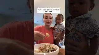 When your baby is interested in the food in your hand#baby #usa #funny #eating #food