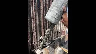 Concrete work. How to casting concrete in neck column