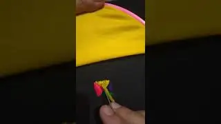 Very easy multi color wool hand embroidery design | hand embroidery tips and tricks | #shorts