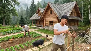 Surviving Alone in the Mountains: Building a Fence for 500 Chickens and Planting Seedlings