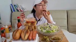 [전참시] 최강희+장혁 핫도그 🌭🌭 만들어 먹었습니다. 너무 맛있어요💕👏👏👏참깨흑임자드레싱 듬뿍 🥗 샐러드 할라피뇨 추가 추천드려요 👍