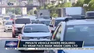 Private vehicle riders required to wear face mask inside cars: LTO