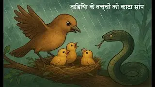 Snake bites baby bird | Emotional jungle story | Bird and Snake Story in Hindi