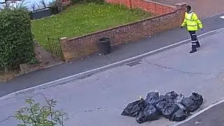 Unexpected squirrel in trashcan.