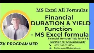 How to Calculate Financial DURATION and YIELD Function in MS Excel