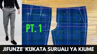 NJIA RAHISI ya kukata suruali ya KIUME isiyo na MARINDA || kipande cha mbele pt. 1