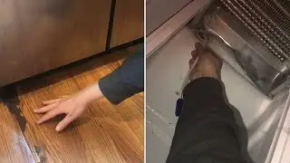 &laquo;починить холодильник&raquo;, из которого течёт вода на пол (Frigidaire, KitchenAid￼￼, Whirlpool￼)
