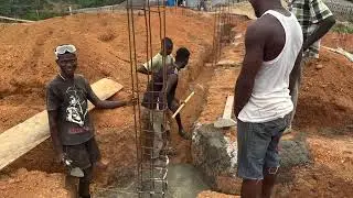 Building my House in Liberia: EP3: Mud mat/Concrete Blinding/Mounted Columns and Bases