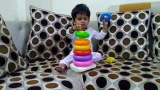 Baby playing with rings | playing with stacking ring toy | playing rings toy with perfection 🥰🤩