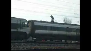 Irish Rail / NIR class 201 (8208) + Mk3 Enterprise - Fairview Dart depot, Dublin.