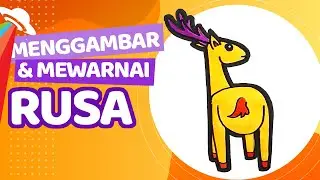 Menggambar dan Mewarnai Rusa dari huruf 