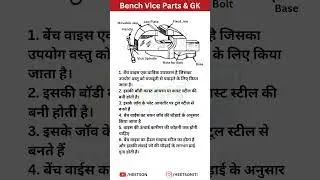 Bench Vice Parts Name (Important GK Question for ITI Fitter, Electrician & all engineering trades)