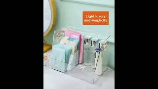 Joybos&reg; Large Size Clear Storage Bins with Golden Handles