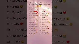 🤯 Your Birthday Date Reveals Emotional Child