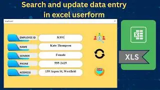 Employee data entry form in excel | search and update data in excel userform | registration form