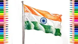 Indian Flag Drawing 🇮🇳 | Republic Day drawing | Draw National Flag of India | 26 january drawing