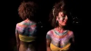 Body Painting and Airbrush Fusion on live model By Audette Sophia