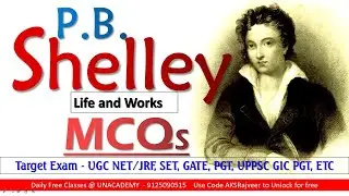 P.B. SHELLEY MCQS || UGC NET SET GATE TGT PGT NVS KVS DSSSB || AKSRajveer || Literature Lovers