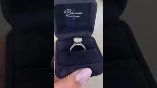 3ct Round Diamond 6 Prong Cathedral French Pave Engagement Ring