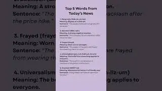 📣 Top 5 English Words from Today&rsquo;s News for Aspirants | #newswords #englishvocabulary #ytshorts